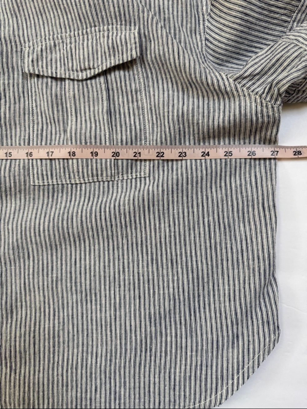 J. Crew Navy and White Striped Button-Down Shirt Linen Blend Sz XXL - Picture 5 of 9